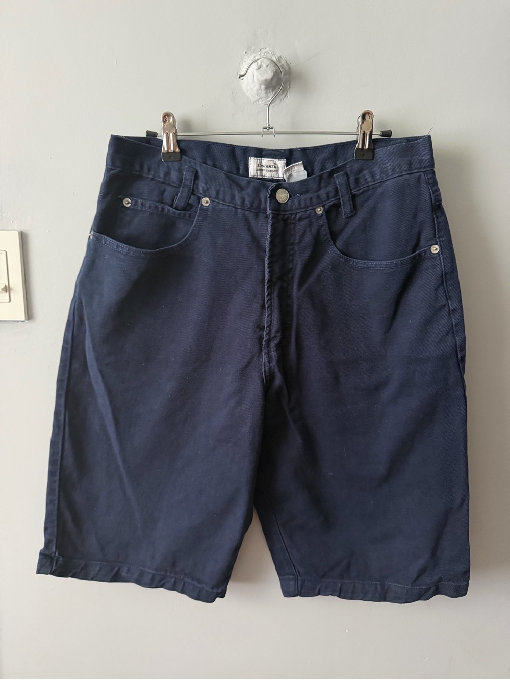 Navy Denim Shorts